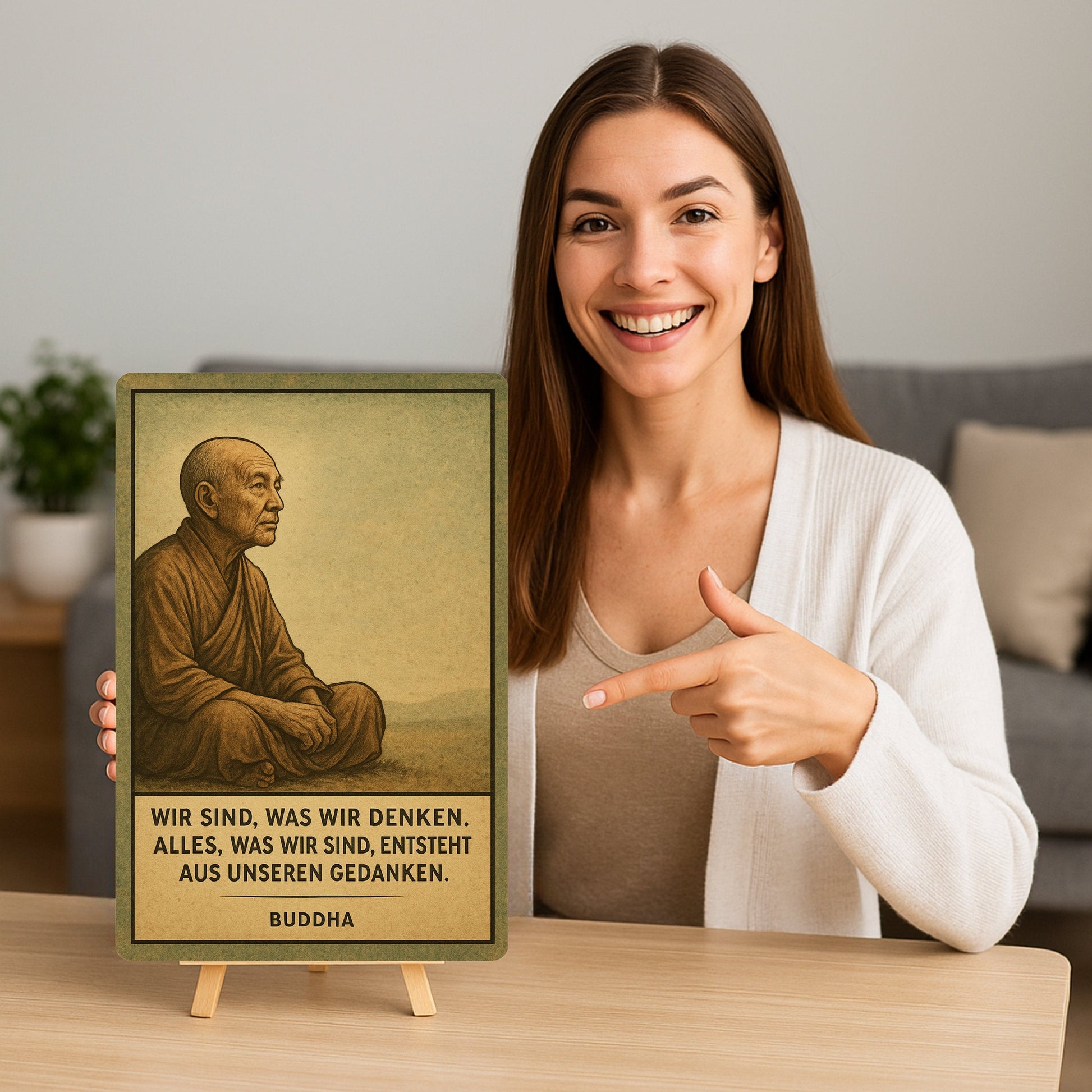 Wir sind was wir denken Blechschild