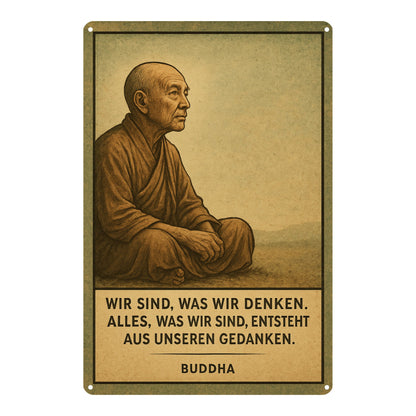 Wir sind was wir denken Blechschild