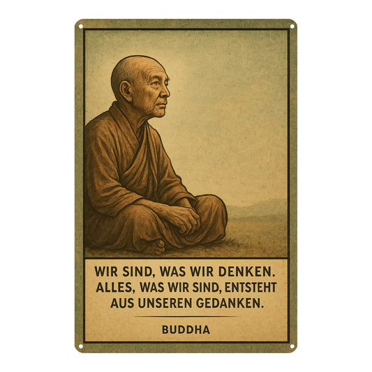 Wir sind was wir denken Blechschild
