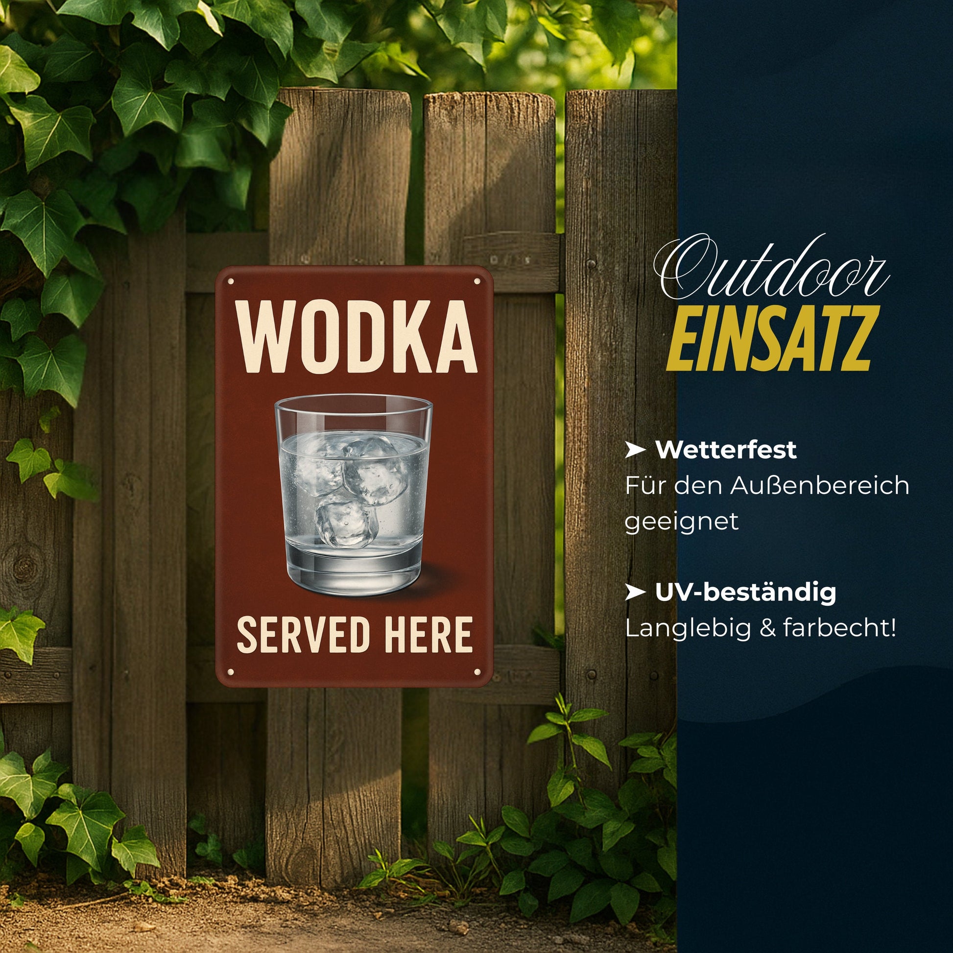 Wodka Served Here Blechschild 