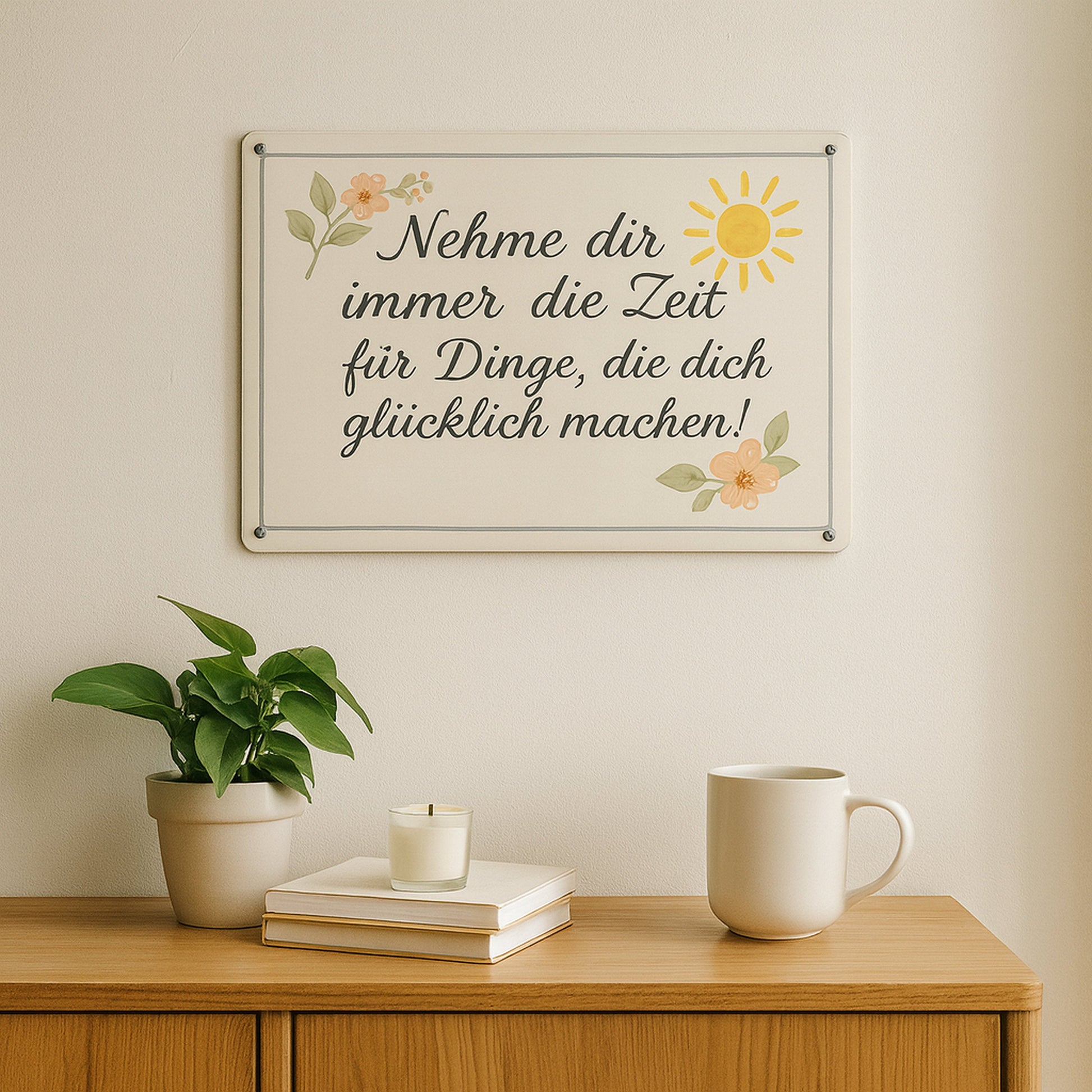 Zeit zum glücklich machen Blechschild