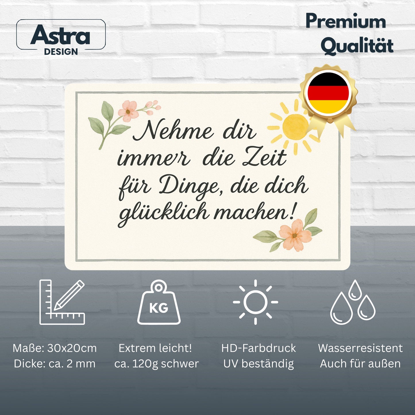 Zeit zum glücklich machen Blechschild