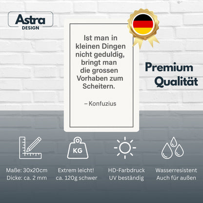 Zitat Konfuzius Geduld Blechschild