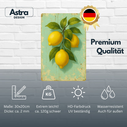 Zitronen Motiv Blechschild