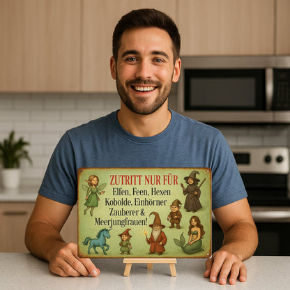 Zutritt nur für Elfen Blechschild