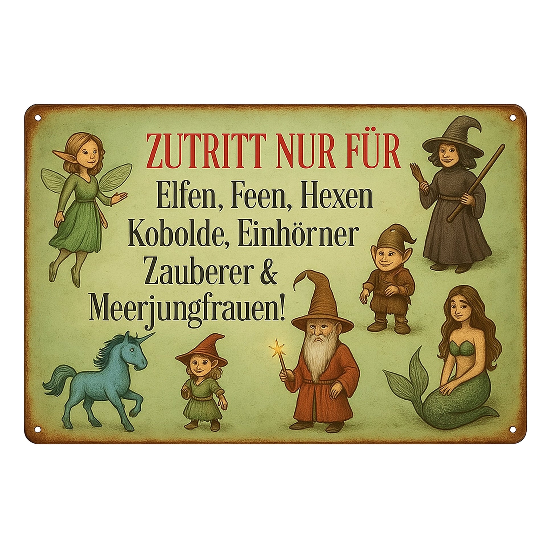 Zutritt nur für Elfen Blechschild