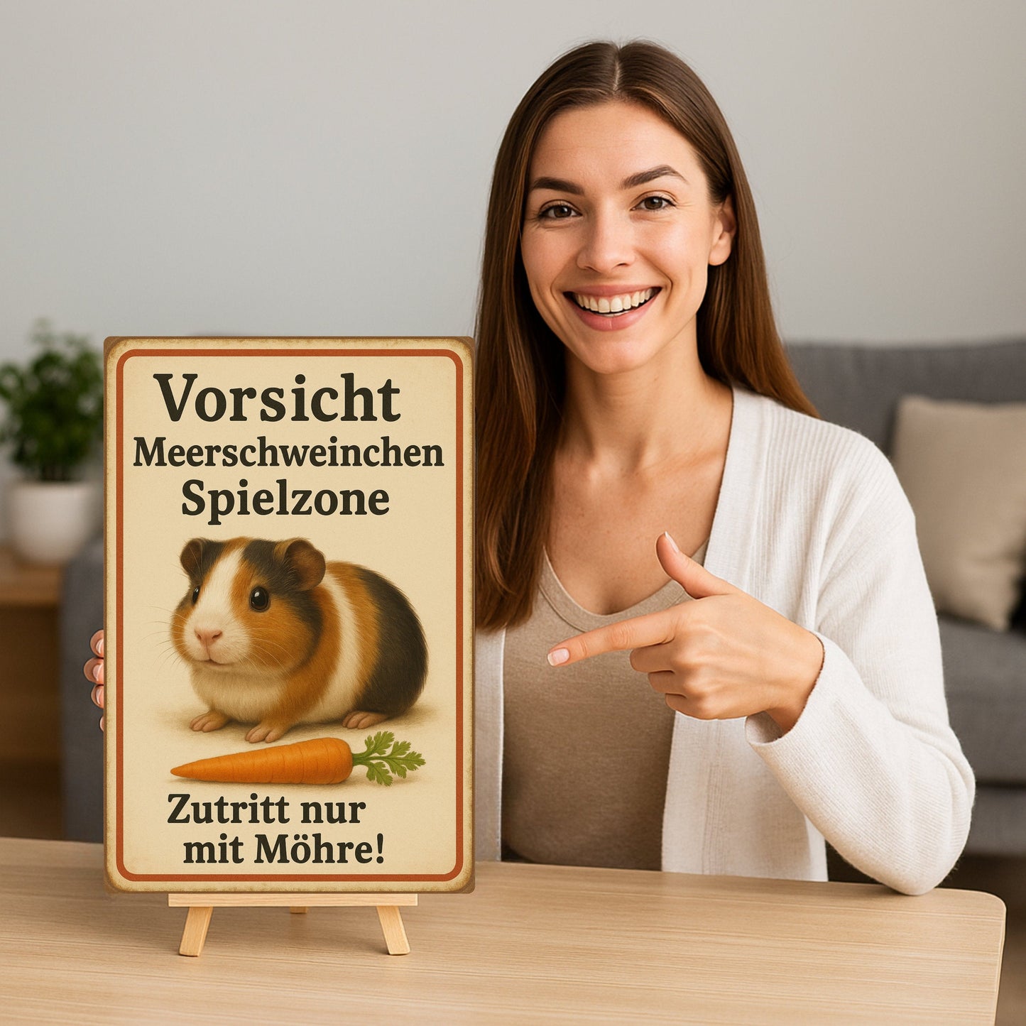Meerschweinchen Spielzone Blechschild