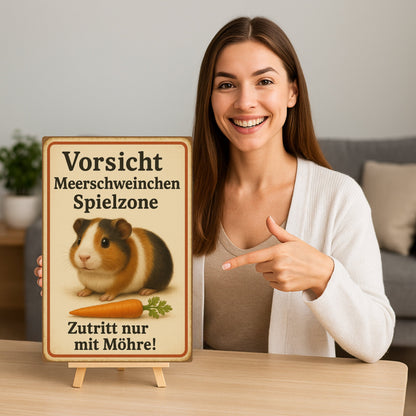 Meerschweinchen Spielzone Blechschild